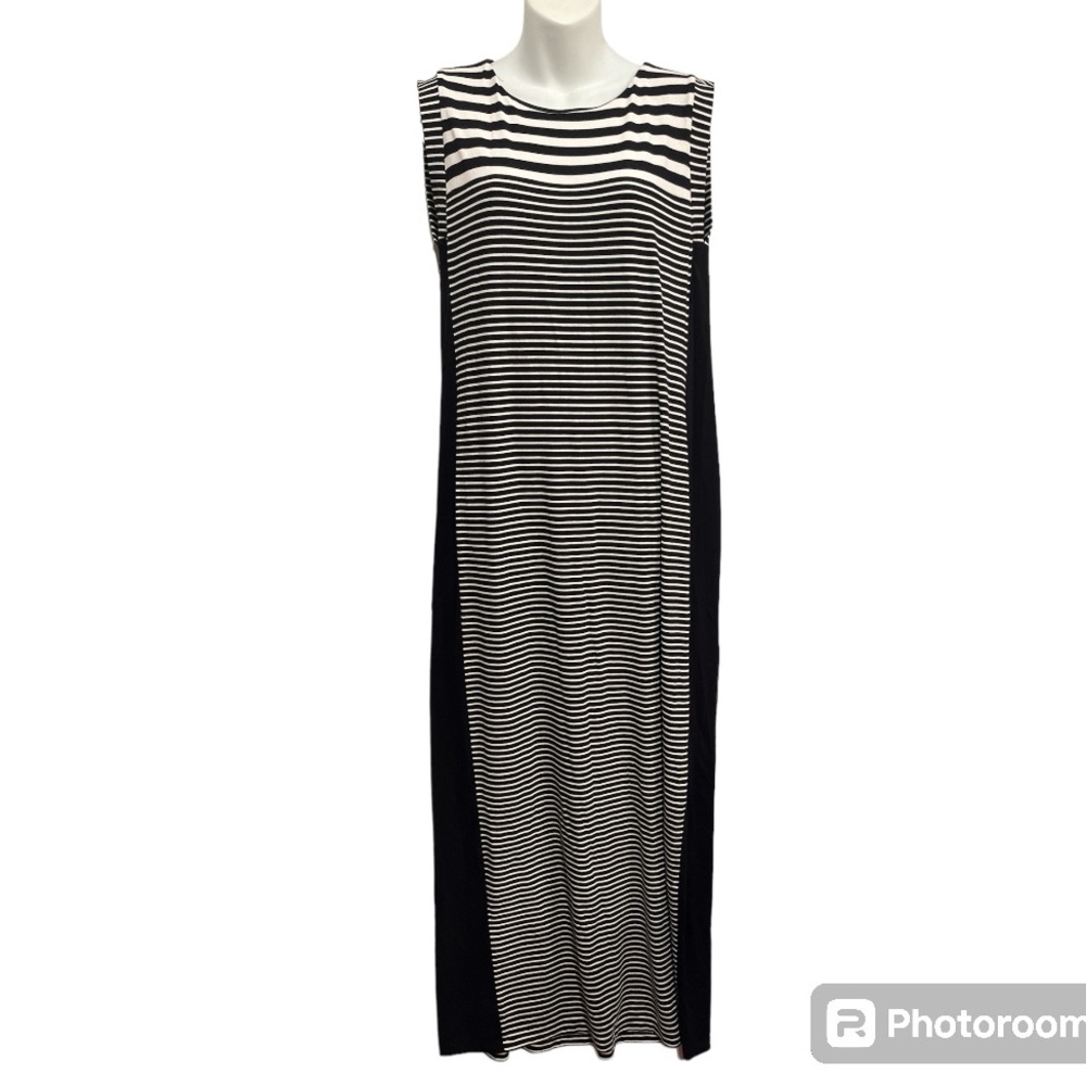 Chico’s Maxi Dress Black and white stripe.  Size medium or Chico’s size 1